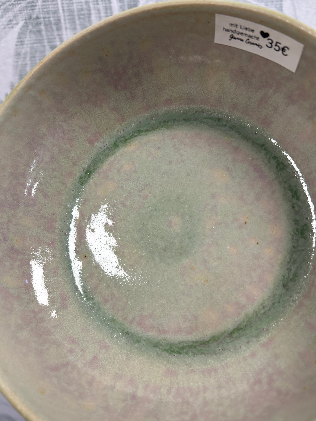 Gianna Ceramics handgemachte Schale Türkis flach