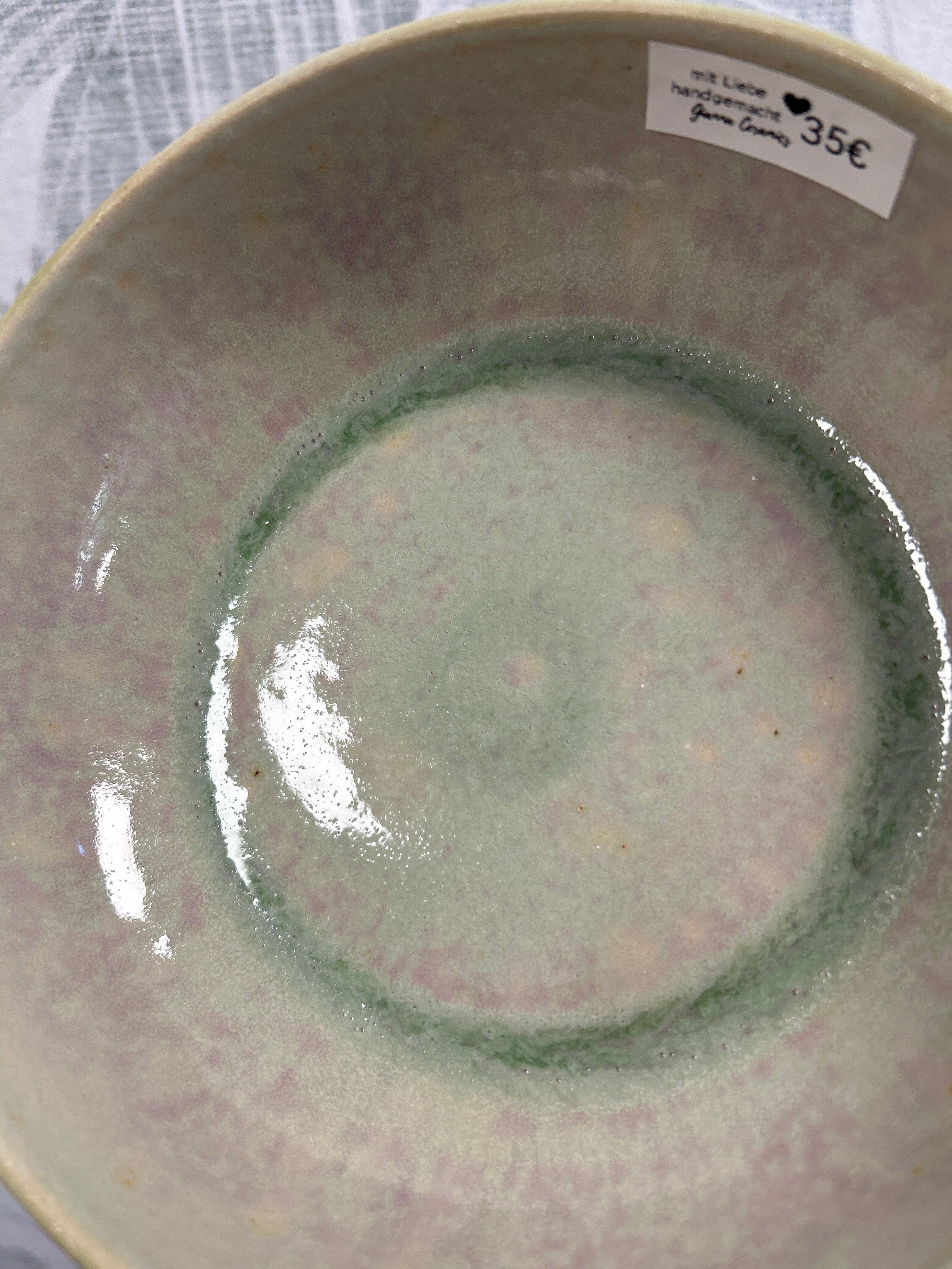 Gianna Ceramics handgemachte Schale Türkis flach