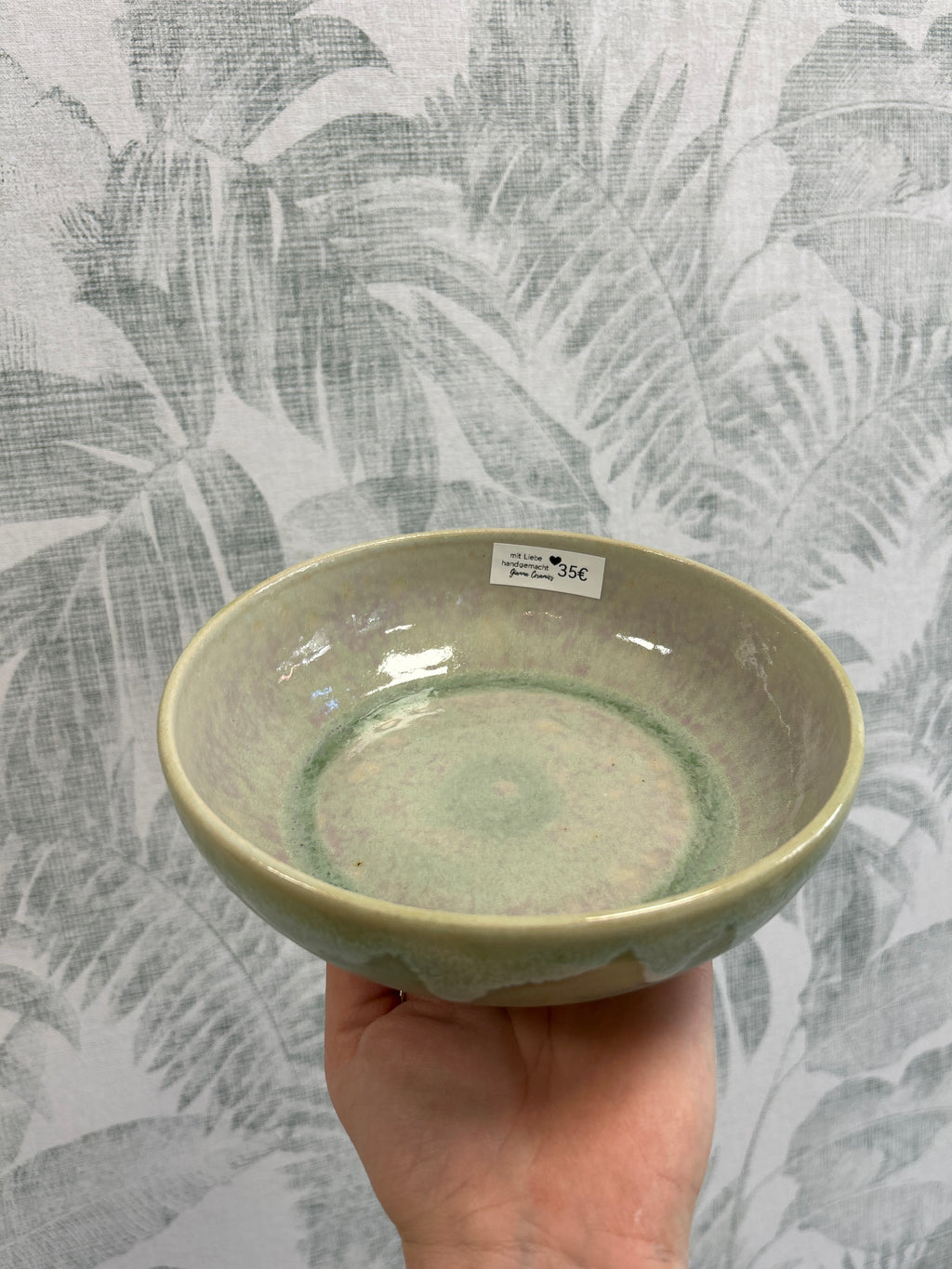 Gianna Ceramics handgemachte Schale Türkis flach