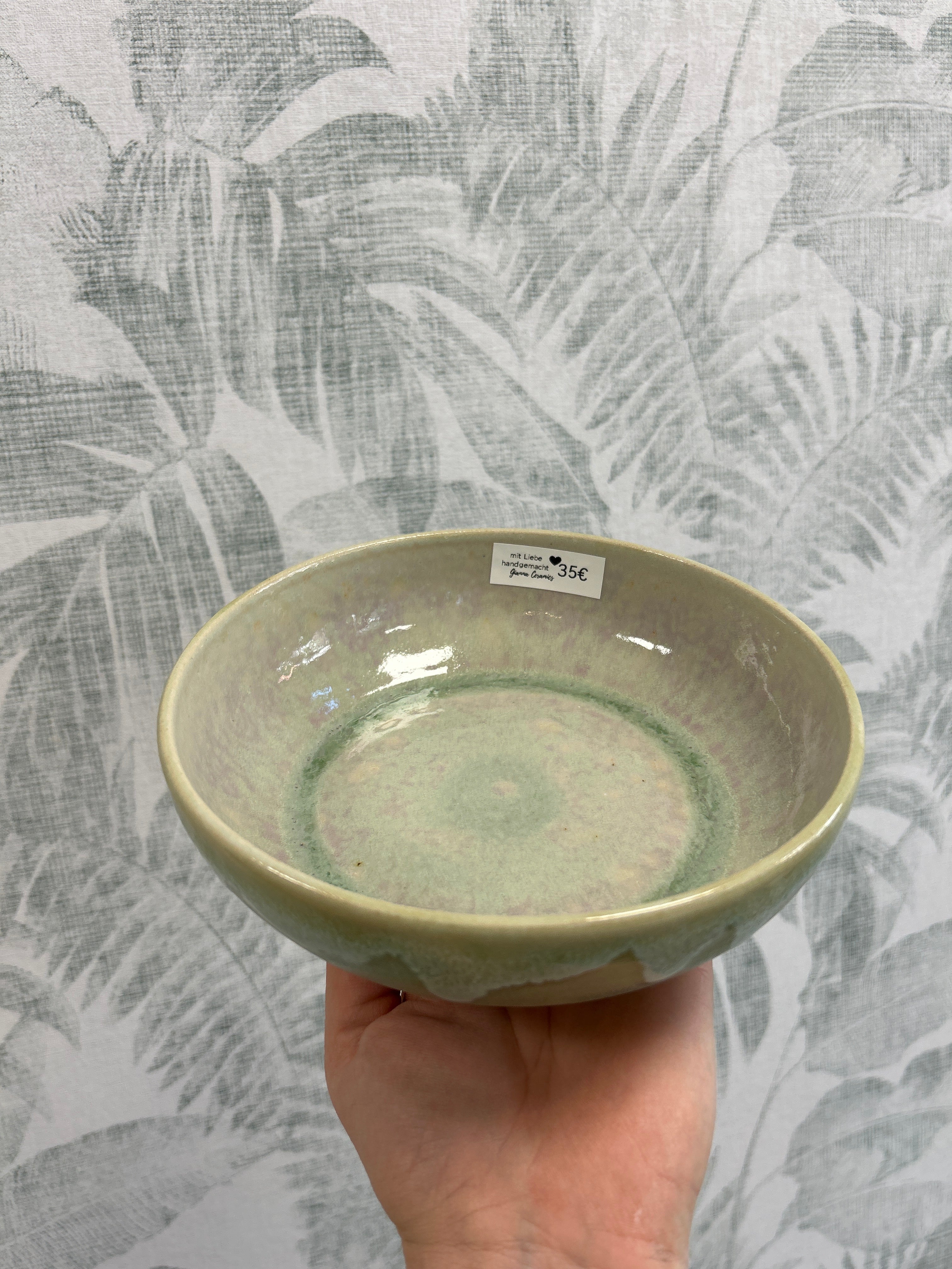 Gianna Ceramics handgemachte Schale Türkis flach