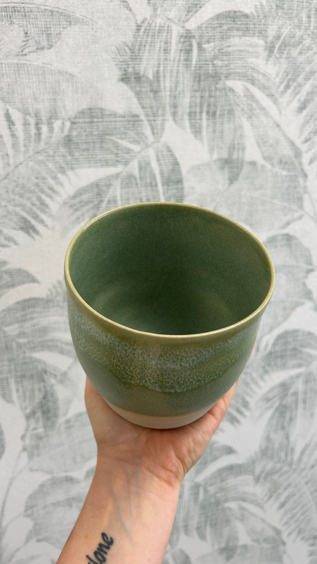 Gianna Ceramics handgemachte Vase groß grün