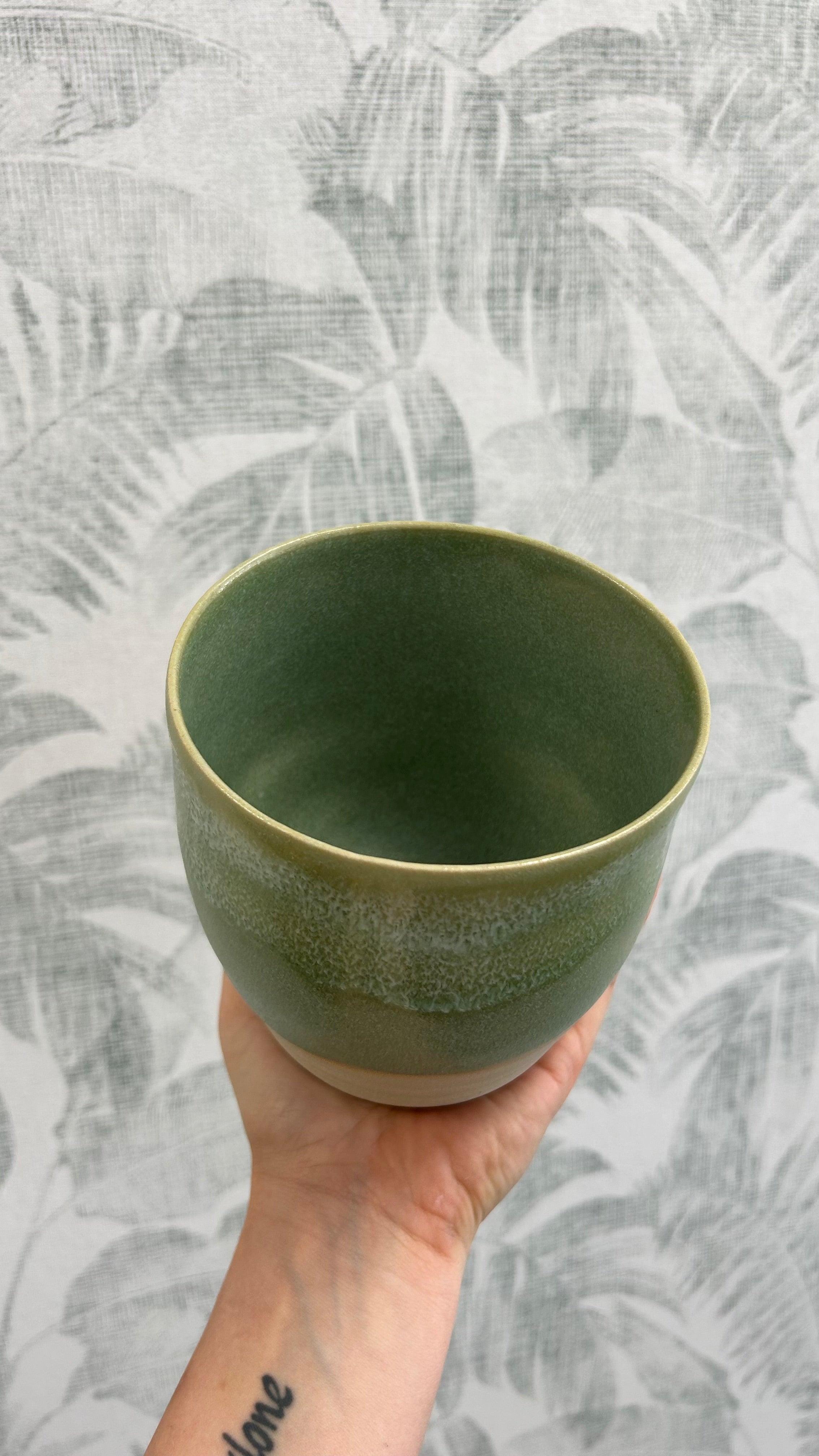 Gianna Ceramics handgemachte Vase groß grün