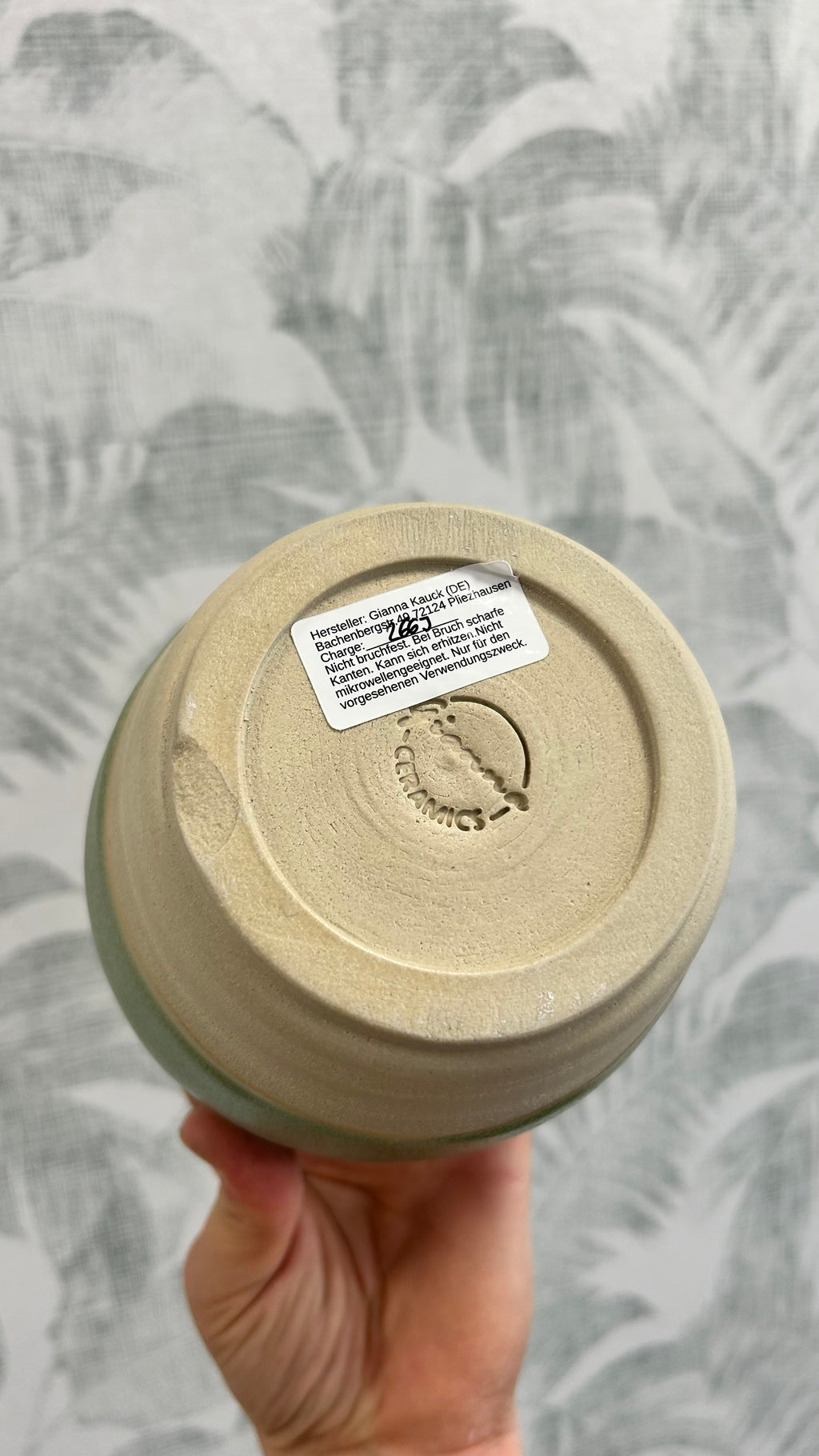 Gianna Ceramics handgemachte Vase groß grün