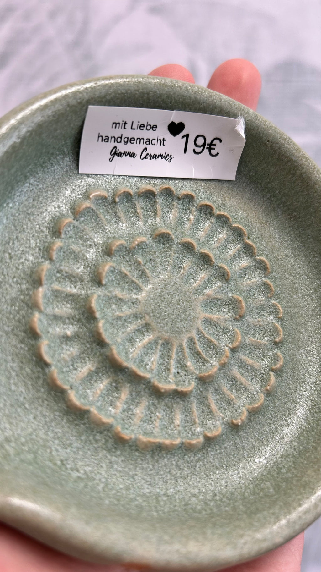Gianna Ceramics handgemachte Keramikreibe Türkis klein