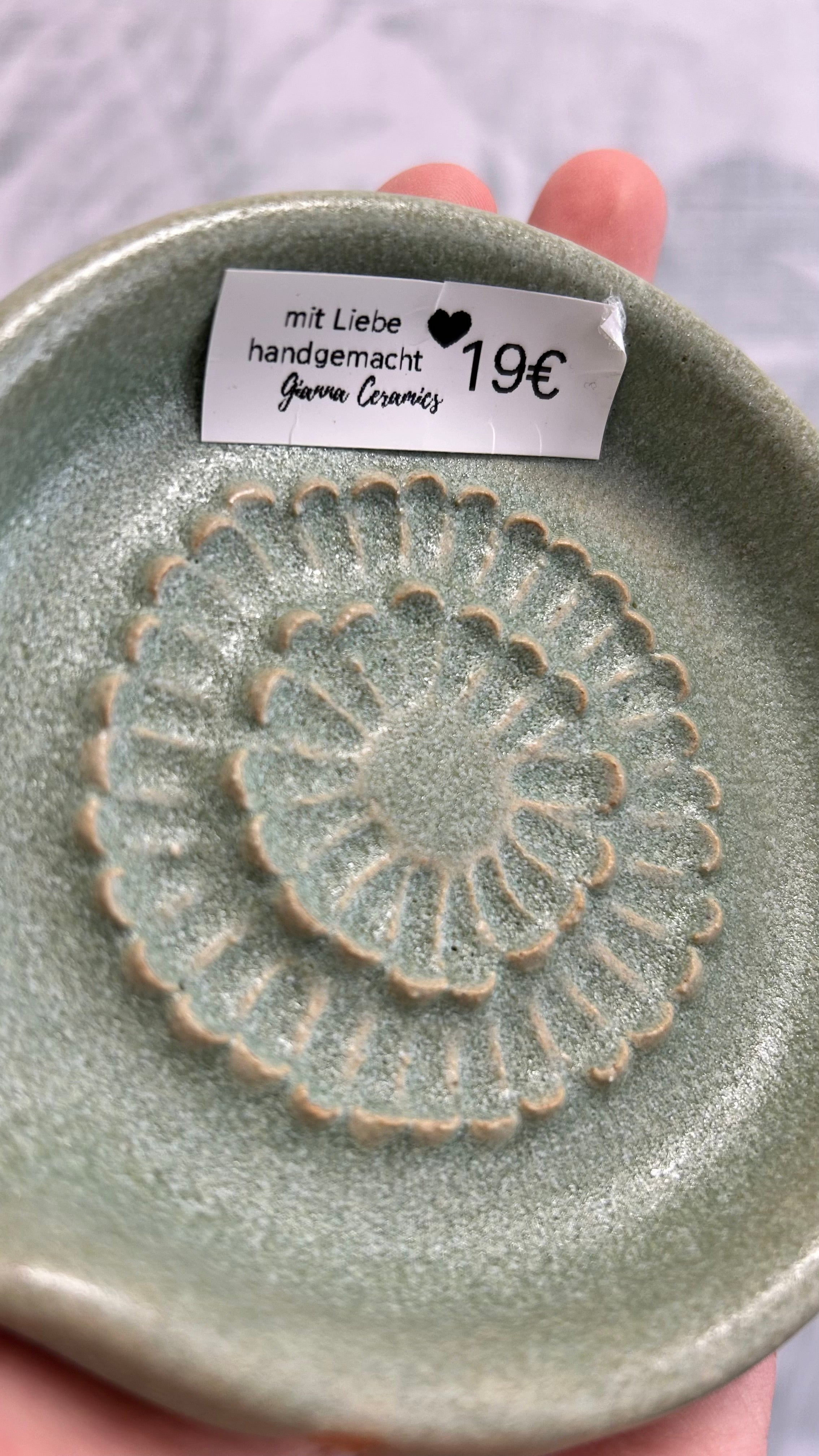 Gianna Ceramics handgemachte Keramikreibe Türkis klein