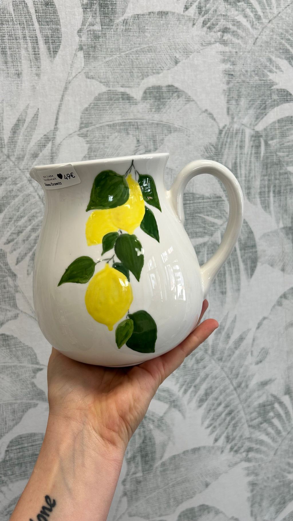 Gianna Ceramics Bauchiger Krug Zitronen