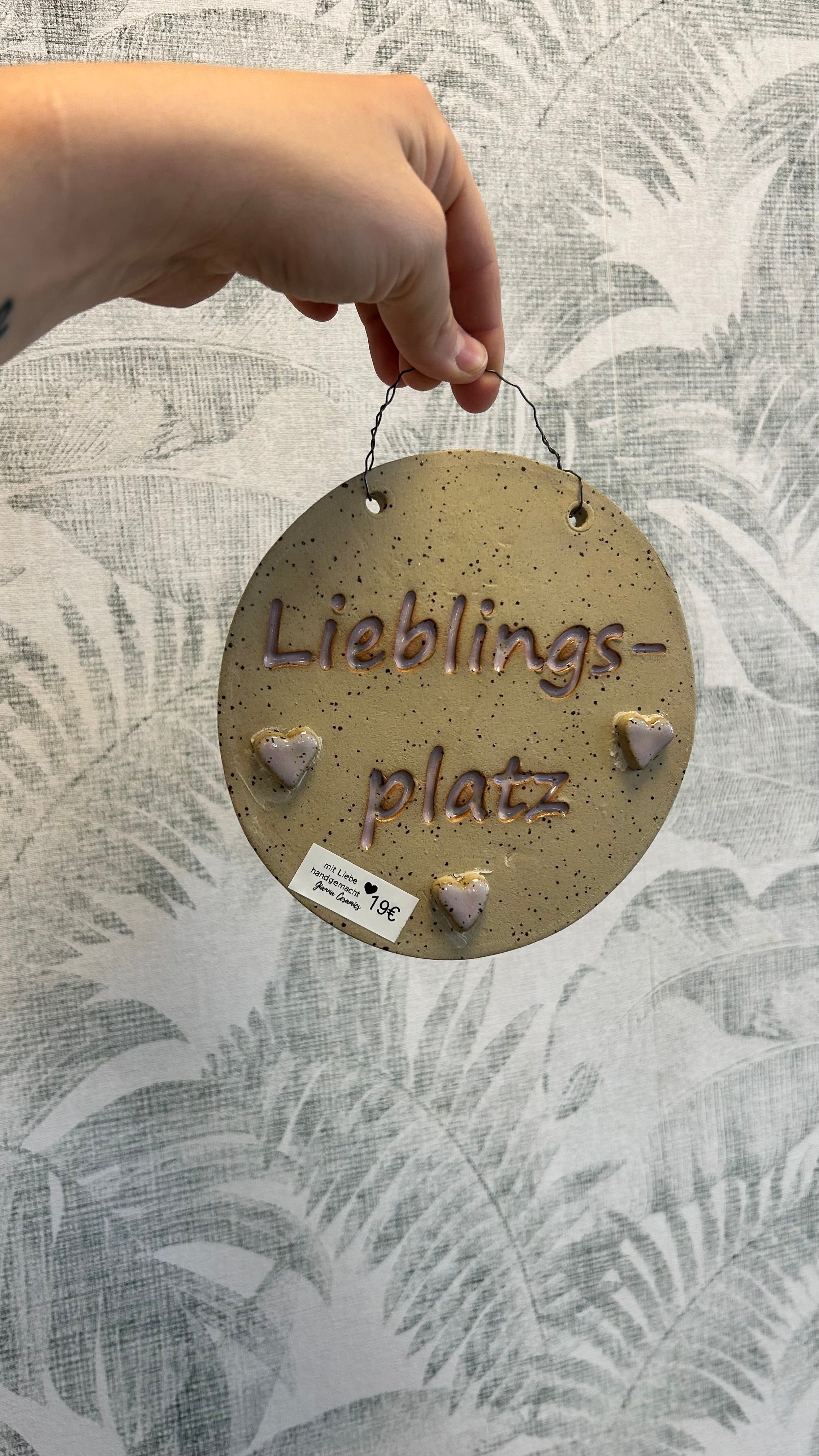 Gianna Ceramics handgemachtes Gartenschild Lieblingsplatz