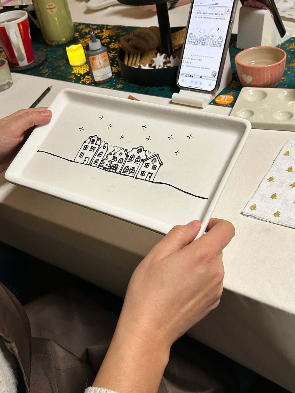 12.02. Keramik bemalen am Abend im NUA am Marktplatz Reutlingen