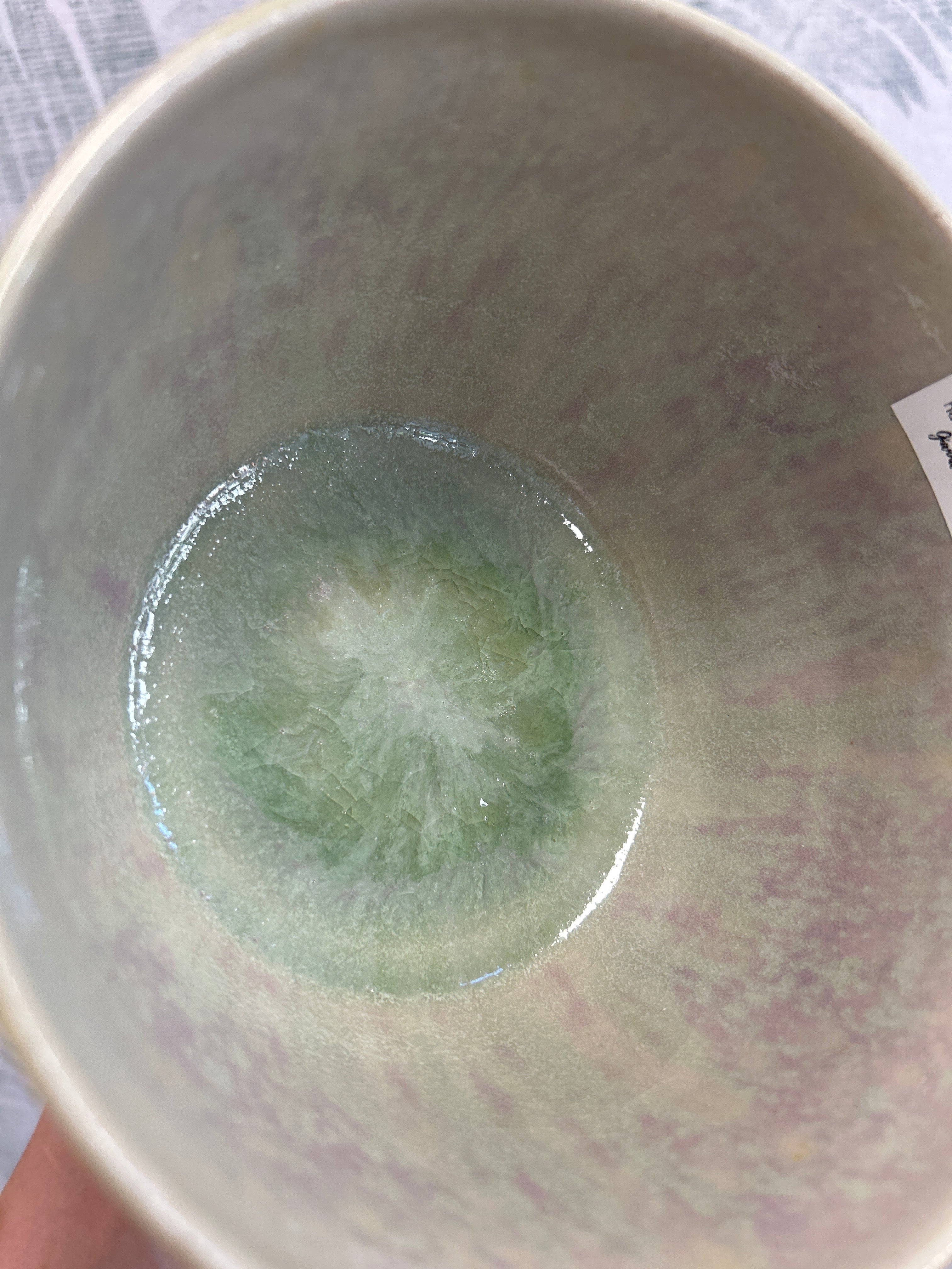 Gianna Ceramics handgemachte Schale Türkis hoch