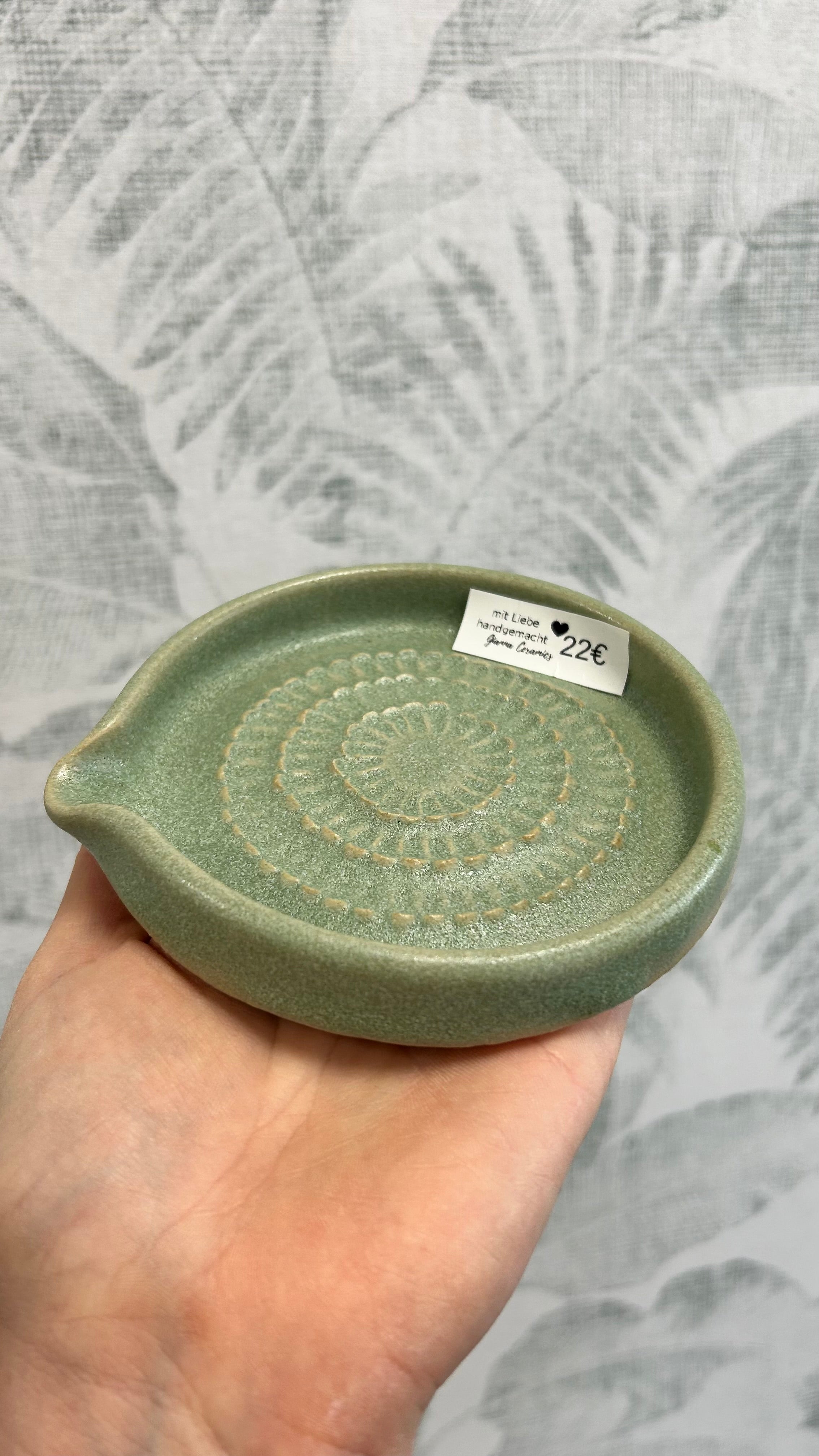 Gianna Ceramics handgemachte Keramikreibe Türkis groß