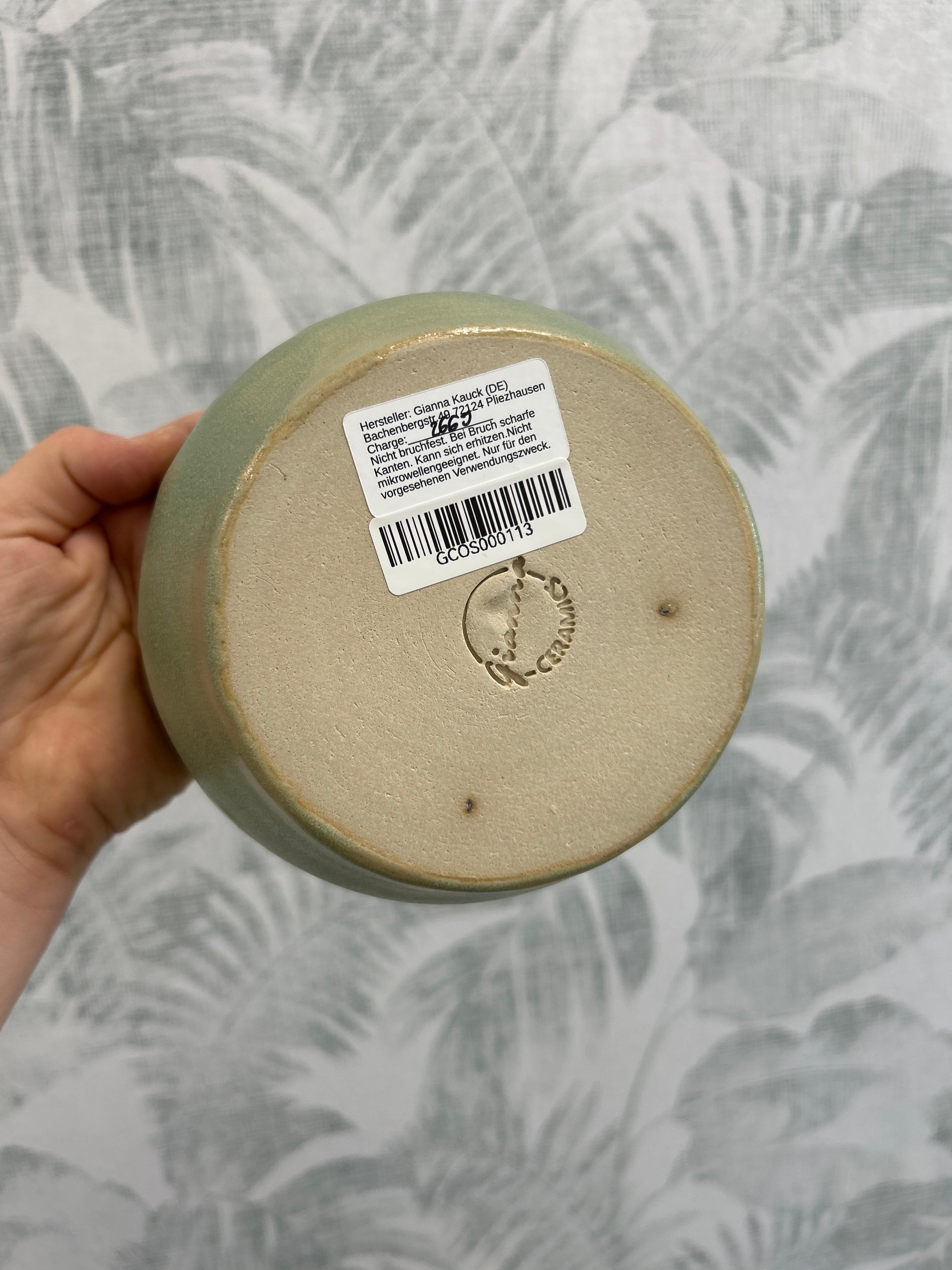 Gianna Ceramics handgemachte Schale Türkis hoch