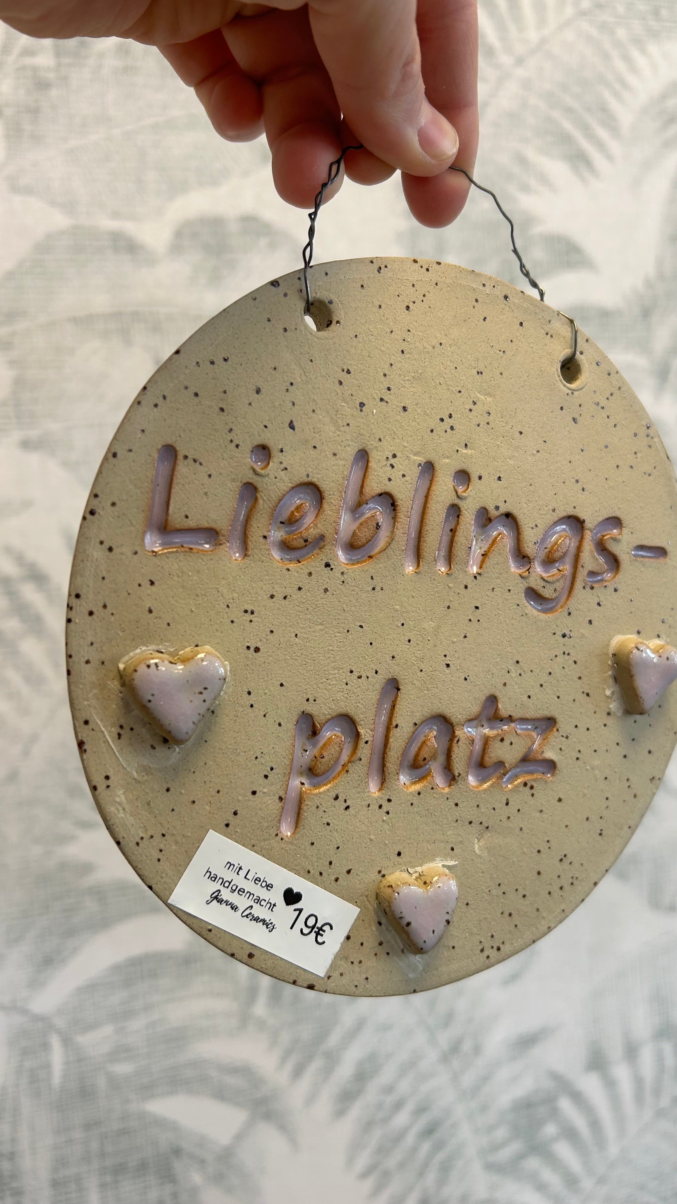 Gianna Ceramics handgemachtes Gartenschild Lieblingsplatz