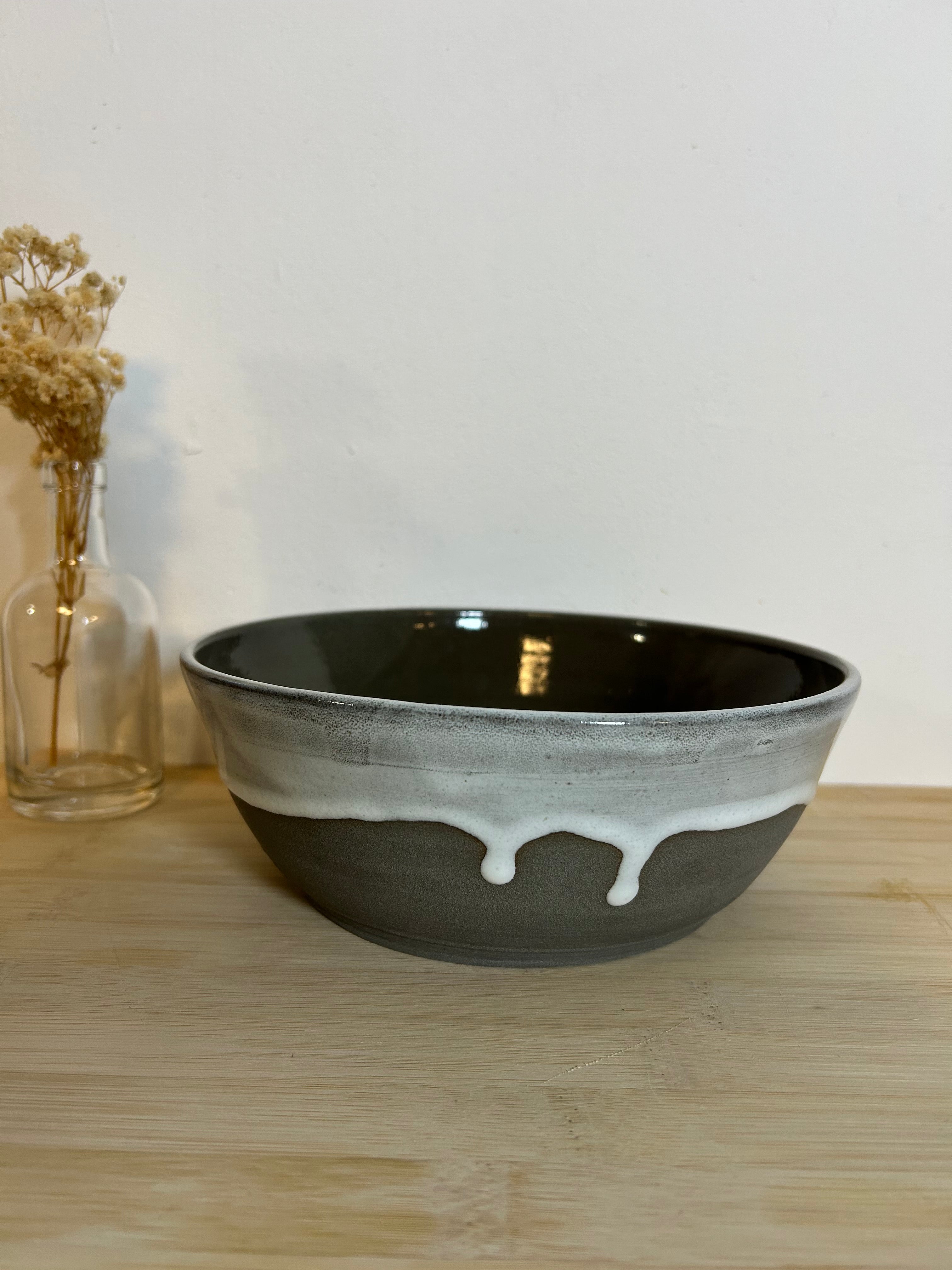 Salatschale Steinzeug mit Tropfen