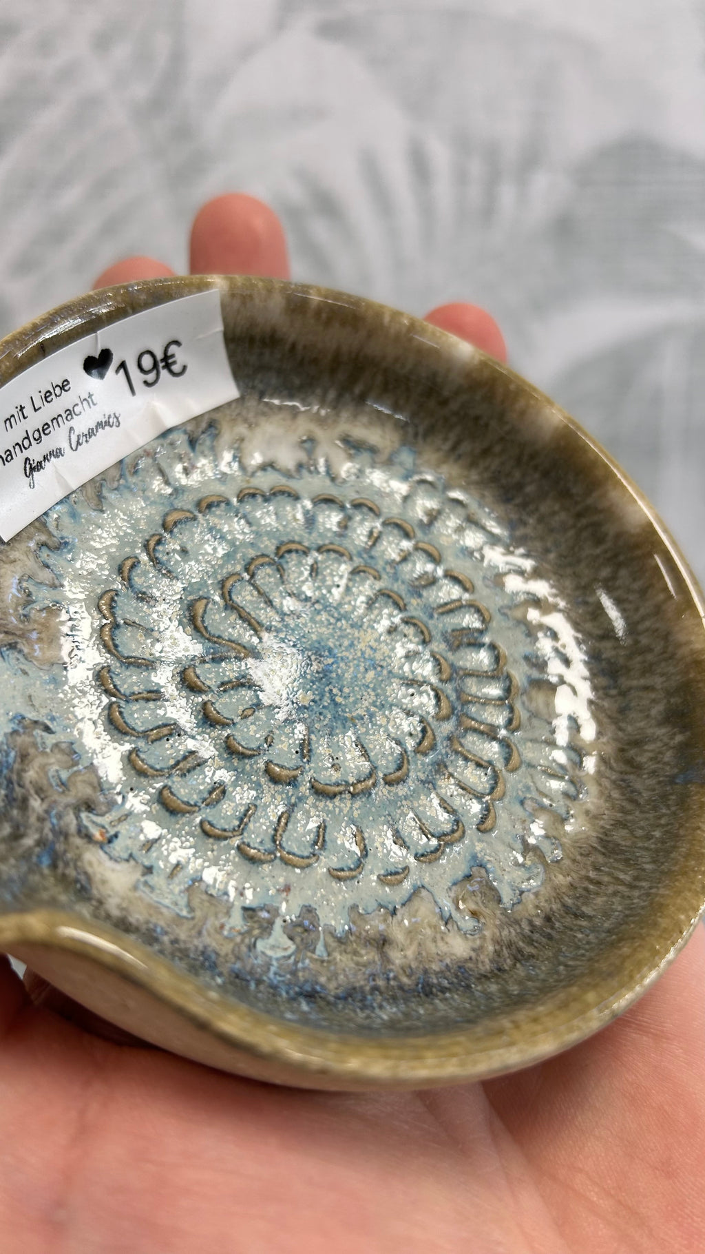 Gianna Ceramics handgemachte Keramikreibe Gletscher