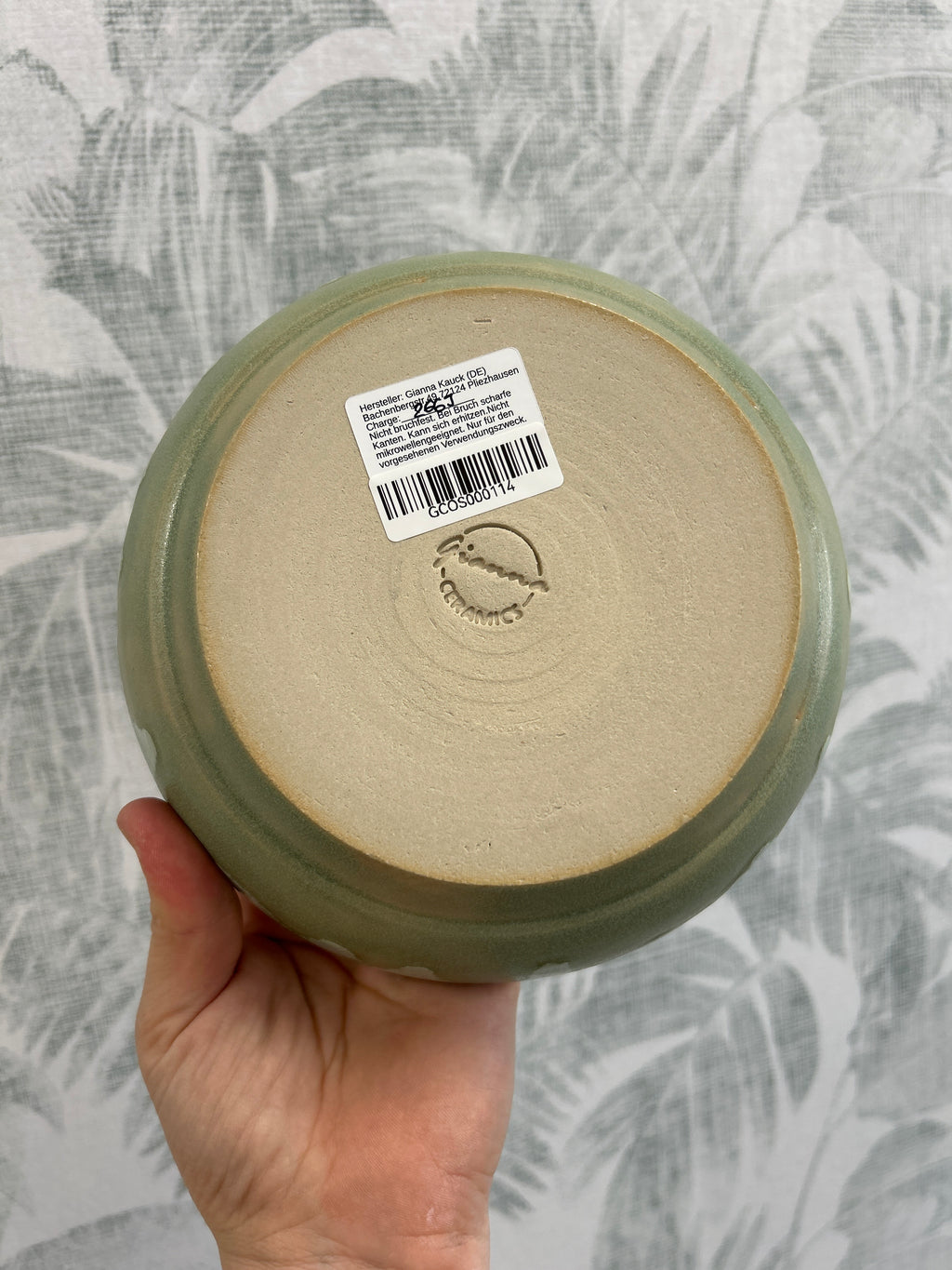 Gianna Ceramics handgemachte Schale Türkis flach