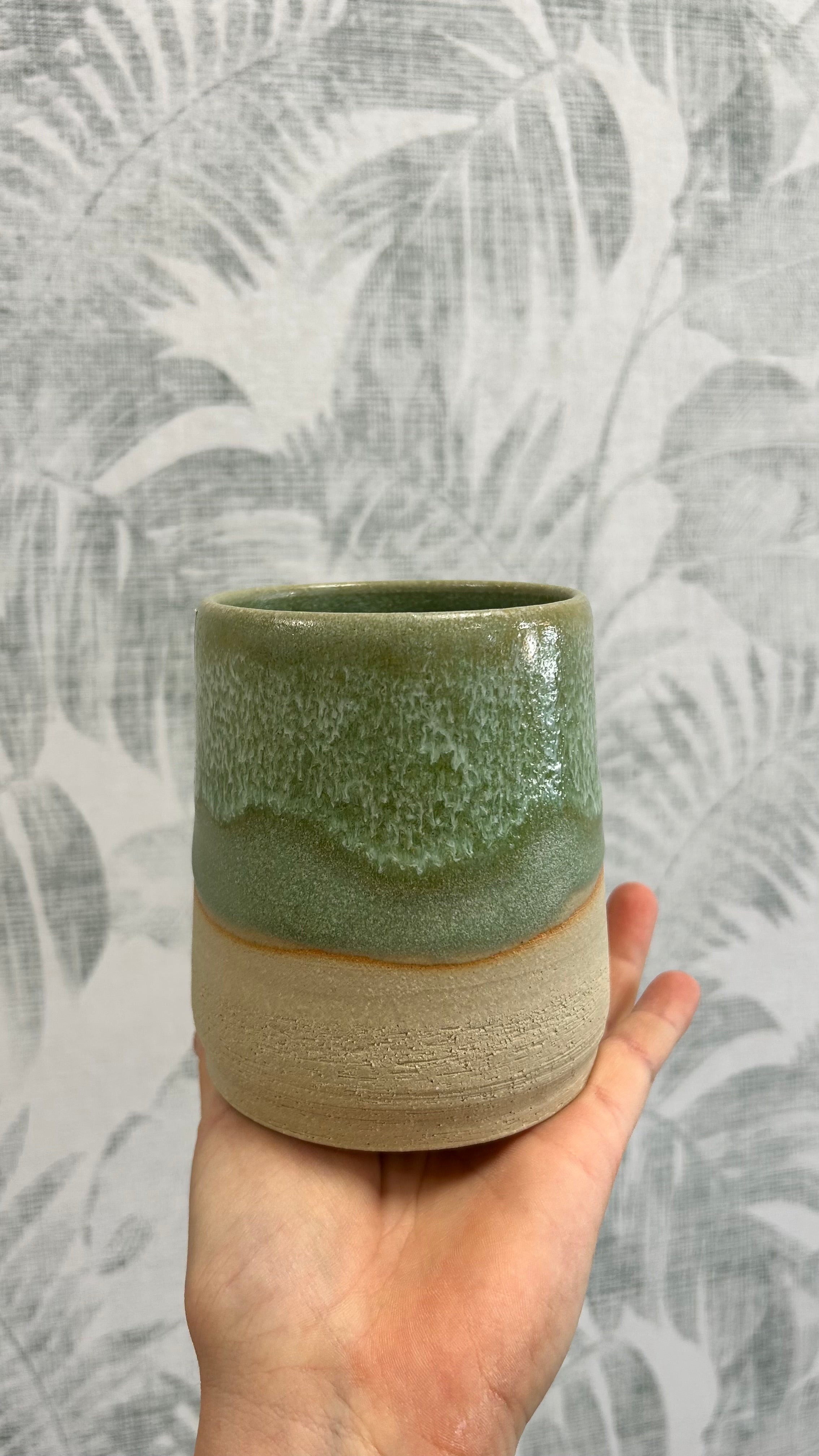 Gianna Ceramics handgemachte Vase klein grün