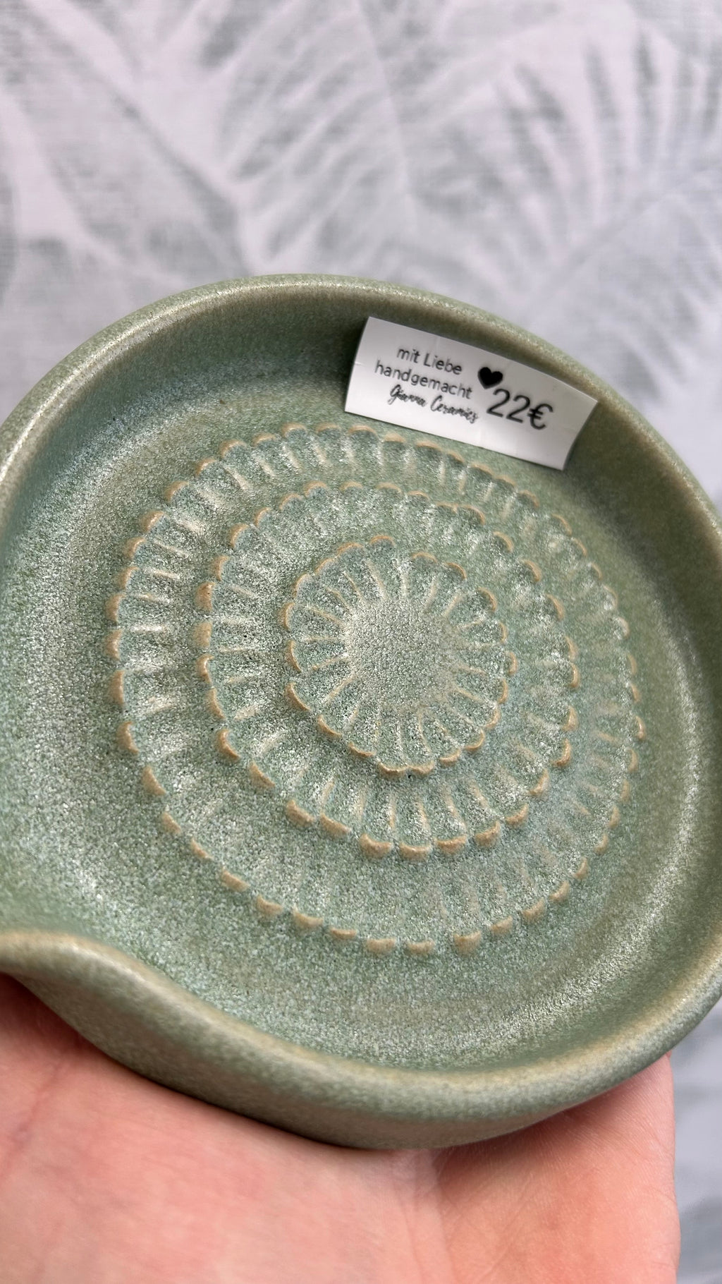 Gianna Ceramics handgemachte Keramikreibe Türkis groß