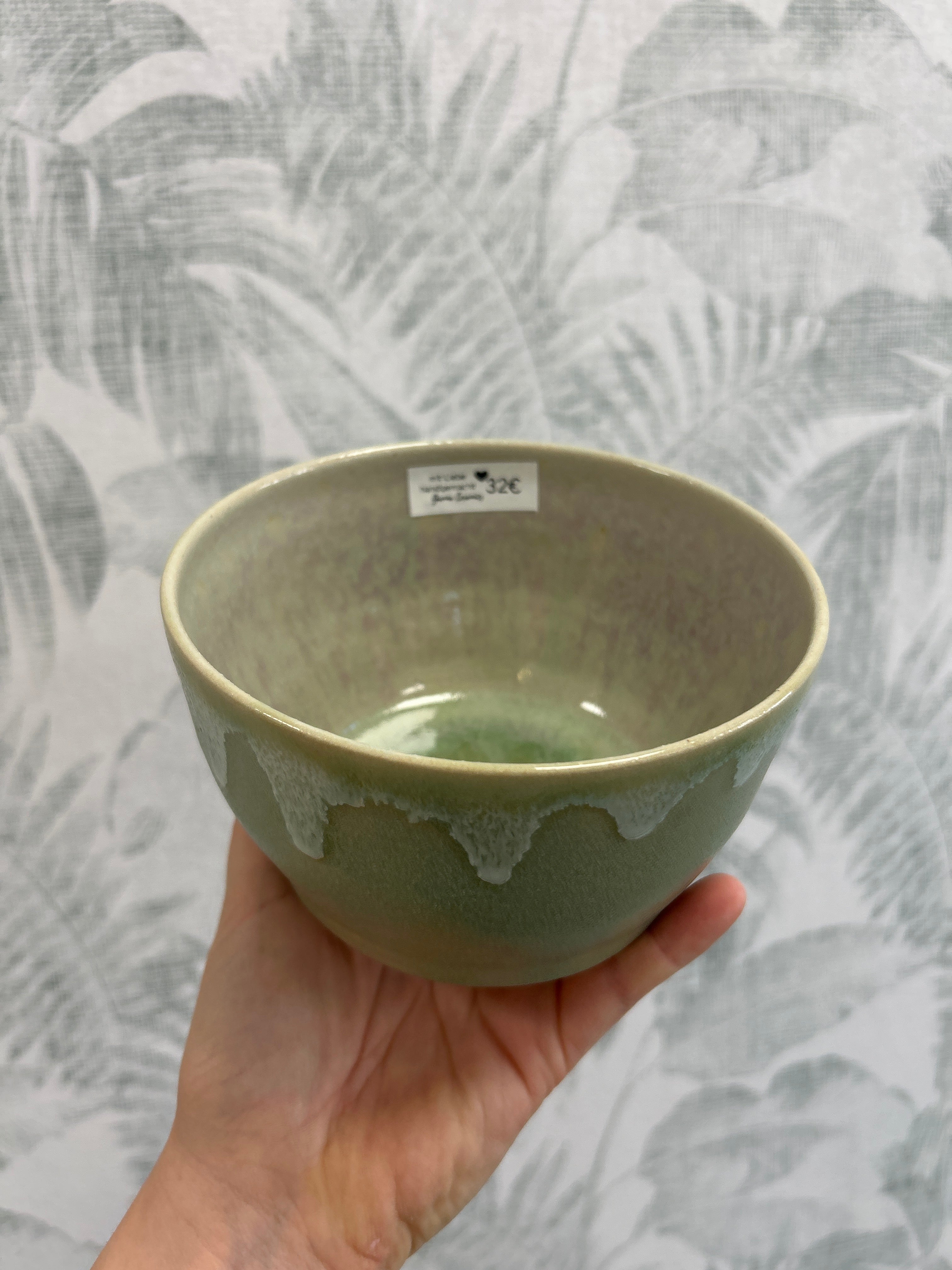 Gianna Ceramics handgemachte Schale Türkis hoch