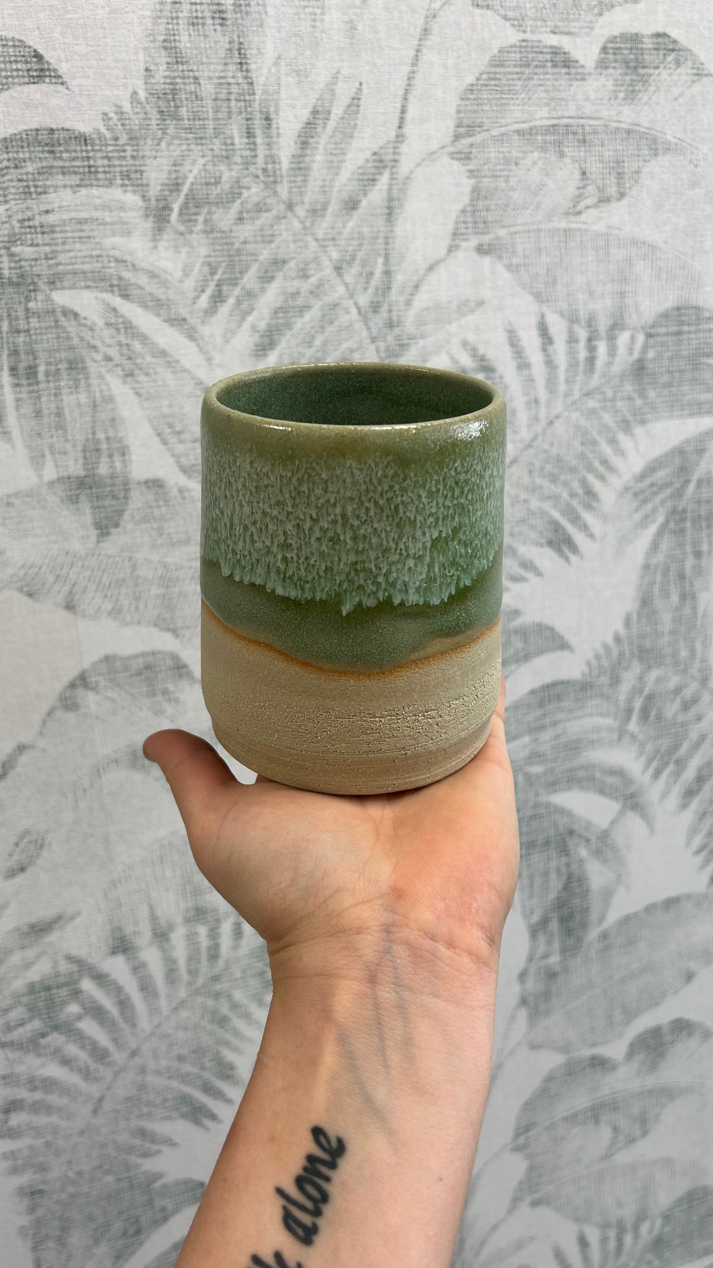 Gianna Ceramics handgemachte Vase klein grün