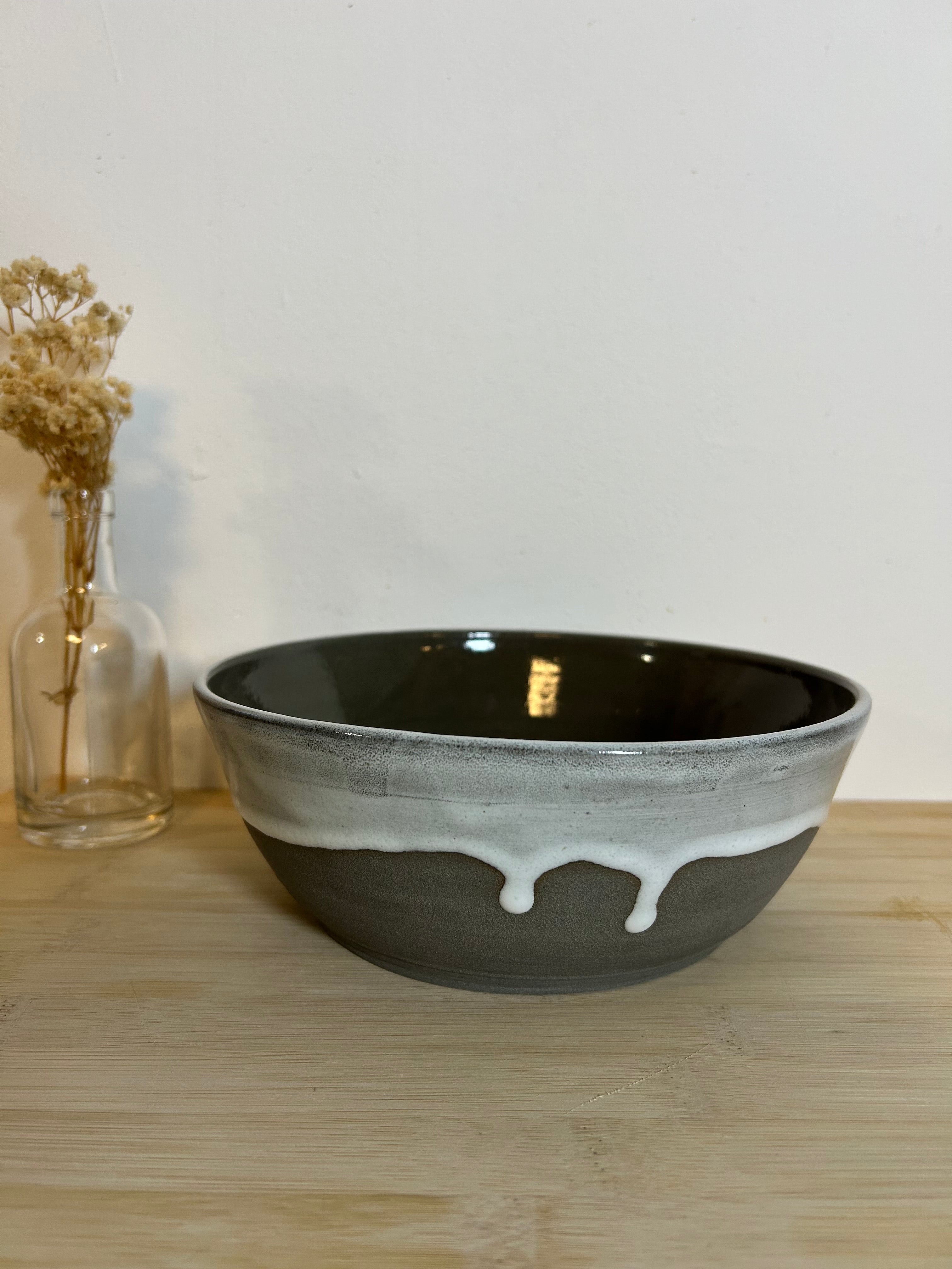 Salatschale Steinzeug mit Tropfen