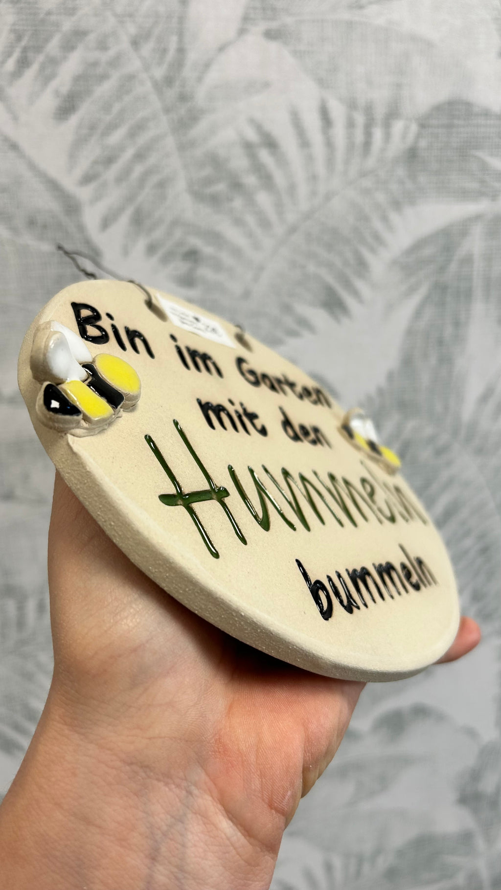 Gianna Ceramics handgemachtes Gartenschild Hummeln bummeln