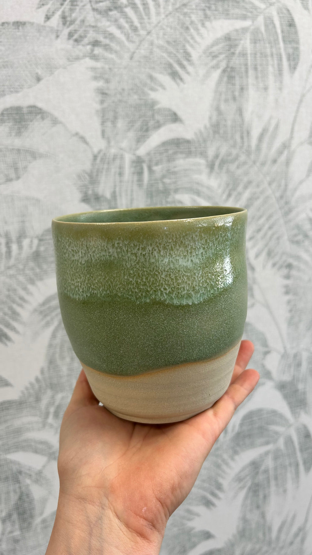 Gianna Ceramics handgemachte Vase groß grün
