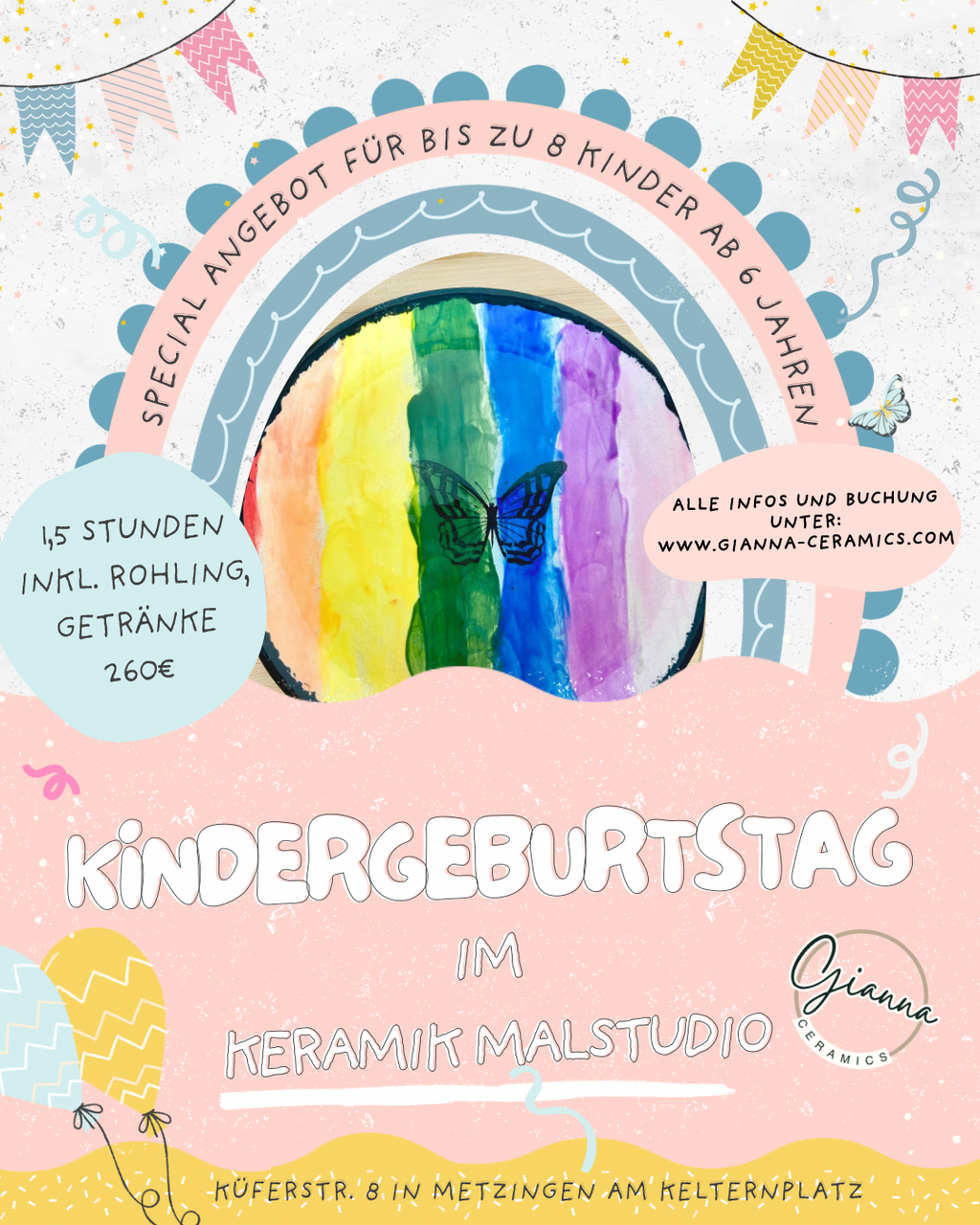 Kindergeburtstag Keramik bemalen