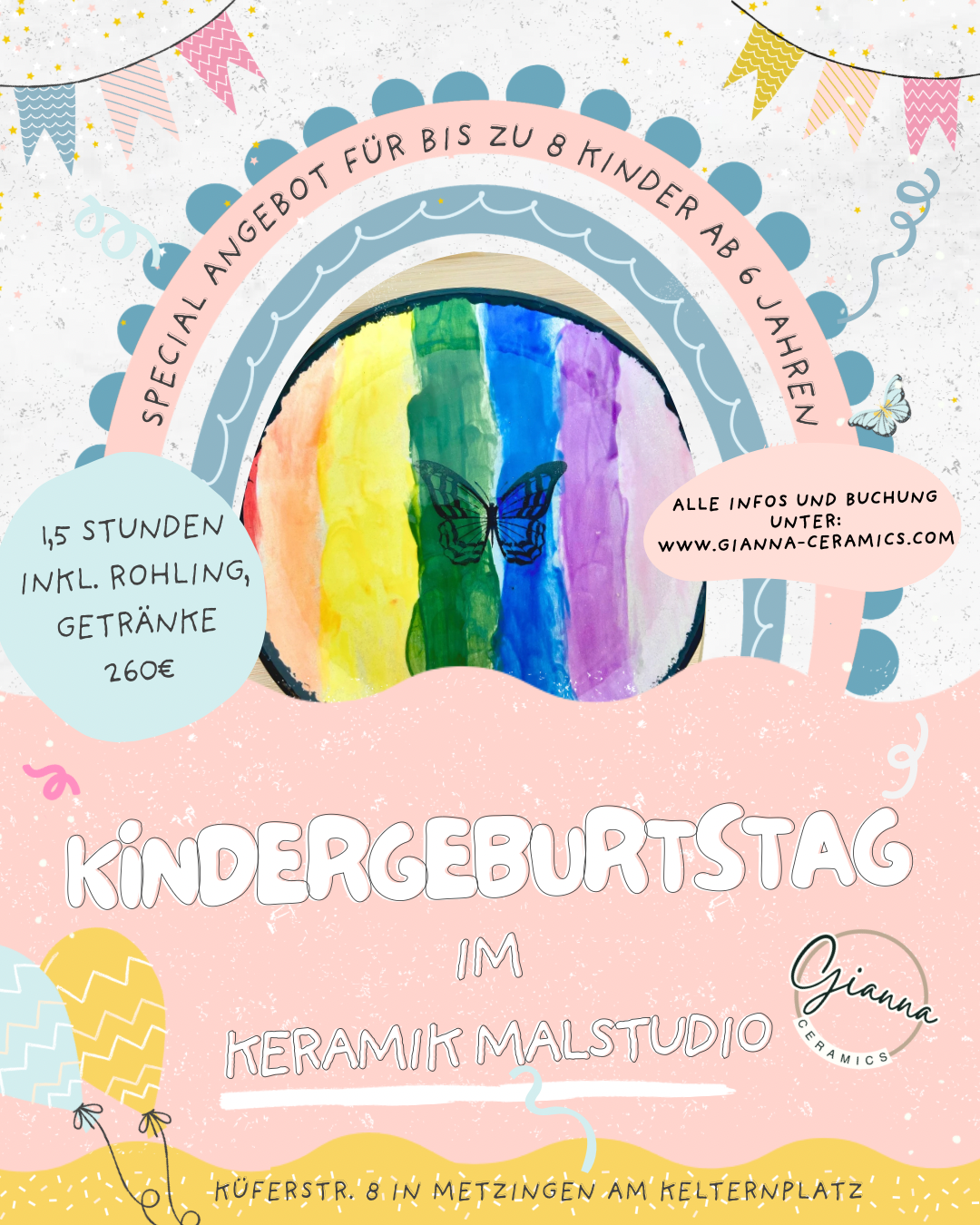 Kindergeburtstag Keramik bemalen