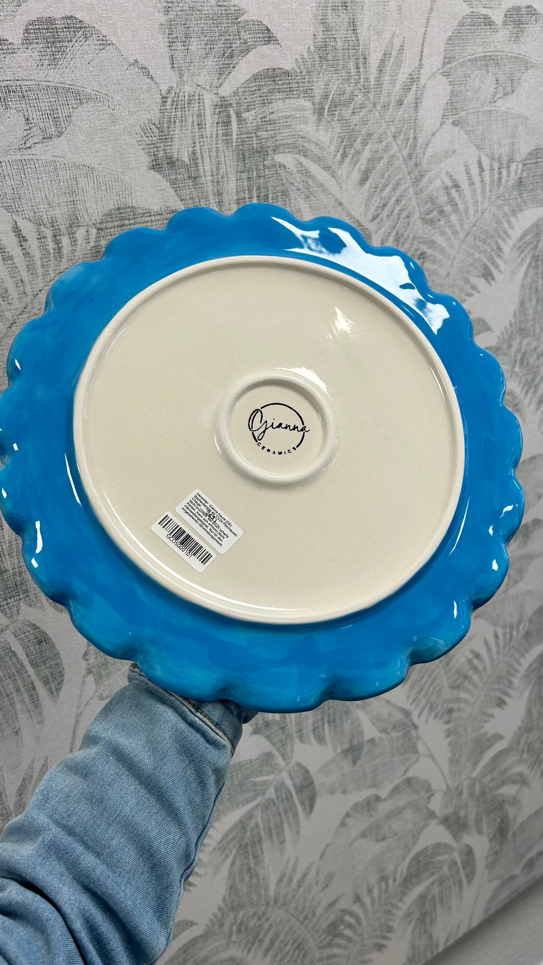 Gianna Ceramics Tortenplatte mit Wellenrand Zitronen